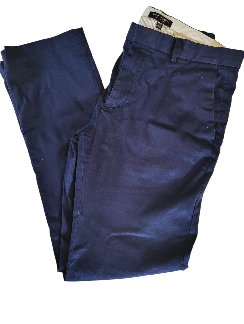Banana Republic Aiden Slim Fit Chino Pants Mens 34x34 Navy Blue Cotton Twill